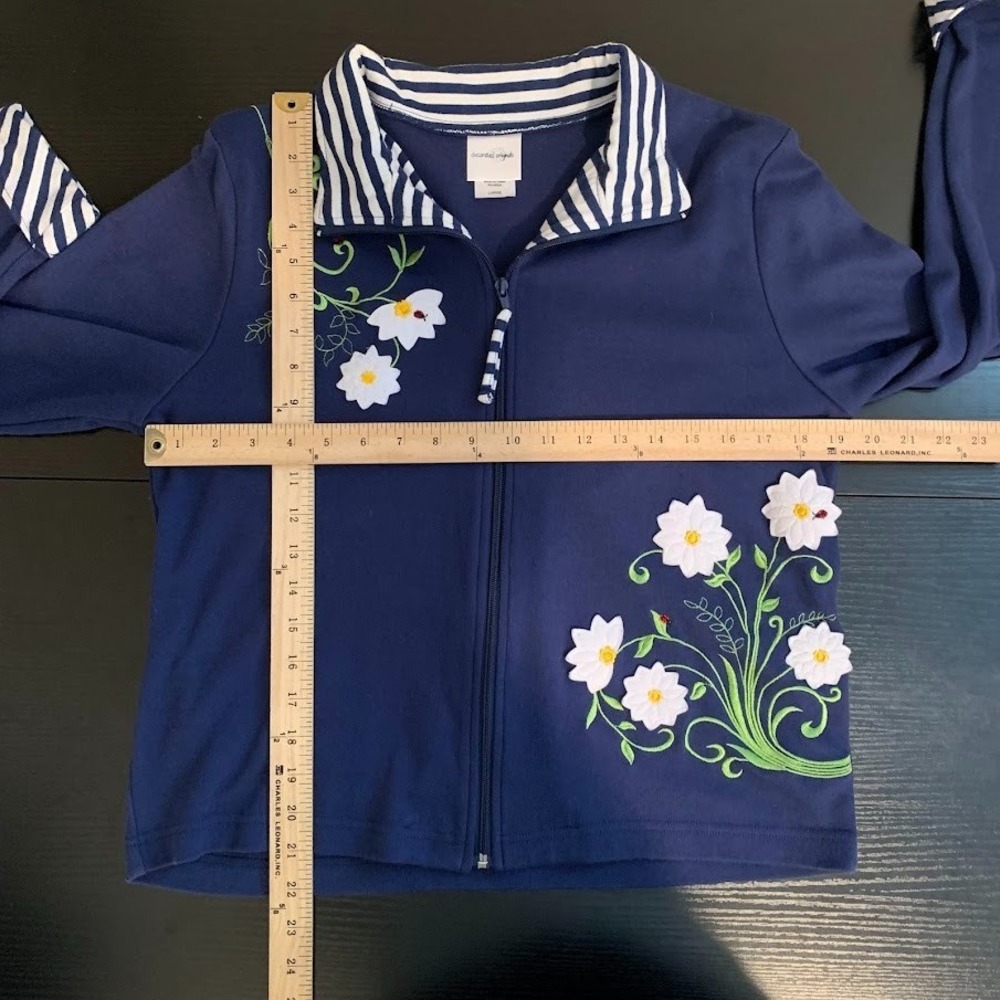 Decorated Originals Floral Sweatshirt/Shirt 2 Piece Cottagecore Women's Large - Picture 12 of 13